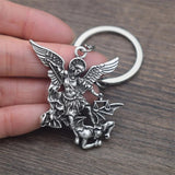 Archangel St.Michael Protect Me Keychain Holy Shield Charm Russian Orthodox Pendant