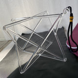 9inch Clear Crystal Singing Merkaba For Sound Healing . - Bells &amp; Chimes