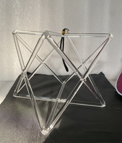 9inch Clear Crystal Singing Merkaba For Sound Healing . - Bells &amp; Chimes