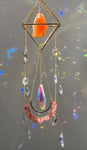 Amethyst rose crystal citrine sun catcher raw crystal star moon wind chime k9 crystal home pendant home decoration gift