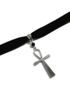 Black Crescent Moon Choker, Black Velvet Choker Necklace