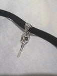Black Crescent Moon Choker, Black Velvet Choker Necklace