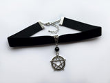 Black Crescent Moon Choker, Black Velvet Choker Necklace