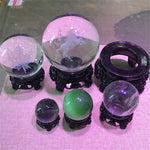 Black Round Hollow Crystal Ball Base Classical Carving Style Resin Display Stand Decorative Ball Pedestal