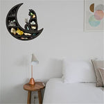 Cat Moon Crystal Wooden Shelf Storage Craft Wall   Gothic Decoration