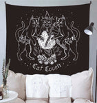 Cat Witchcraft Tapestry Wall Hanging Tapestries Mysterious Divination Baphomet Occult Home Wall Black Cool Decor Cat Coven  Wall Decor