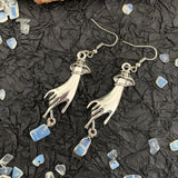 Earrings, moon, hand, sun, raw crystal, witch, accessories, wicca gifts