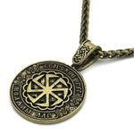 Viking Magic~Ethnic Viking Runes OTHALA Slavic Amulet Kolovrat Pendant Necklace Collier Yggdrasil Sun Wheel Pendant Pagan Norse Jewelry Drop