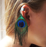 Extra Long Feather Earrings - Long Brown Feather Earrings - Striped Feather Earrings - Feather Jewelry