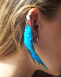 Extra Long Feather Earrings - Long Brown Feather Earrings - Striped Feather Earrings - Feather Jewelry