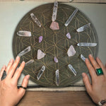 Flower Of Life Crystal Energy Disk Altar Astrolabe Dowsing Pendulum Divination Props Mysterious Decoration
