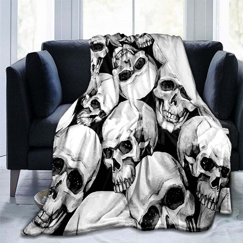  Halloween Spooky Skull Flowers Flannel Fleece Blankets, Soft  Warm Throw Blanket 40x60In Ornate Damask Texture Lightweight Sofa Bedspread  Throws for Couch/Bed/Living Room Bedroom Black : Home & Kitchen