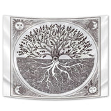 Forest Tapestry Nature Tree Popular elves Wall Hanging Green Family Tree Tapestry Sun and Moon Beach Blanket Home Decor