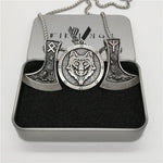 New Magicun Viking~Futhark Axe pendant wolf Viking Men's necklace Vintage pagan jewelry 1pc