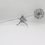 Garden Decorative Stake Fairies And Dandelions Dance Together Metal Garden Yard Art Decor