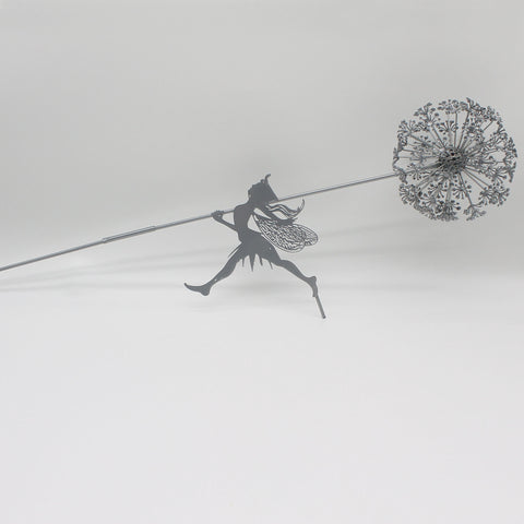 Garden Decorative Stake Fairies And Dandelions Dance Together Metal Garden Yard Art Decor