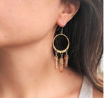 Godness Natual Quartz Stone Dangle Earrings Pagan Occult Wicca Gift