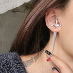 Gold Colour Silver Colour Sword Earrings Go Through Ear Stud