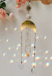Gold Plated butterfly fairy Sun Suncatcher,Rainbow Prism,Boho ,magical Suncatcher