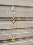 Gold plated Suncatcher with magical butterfly&star | light catcher | rainbow maker | celestial  of good luck