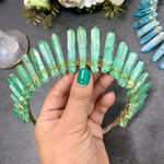 Golden headband Crystal crown quartz headdress Wicca accessories bridal decoration shooting props party gifts