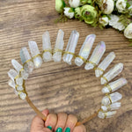 Golden headband Crystal crown quartz headdress Wicca accessories bridal decoration shooting props party gifts