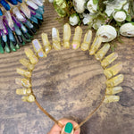 Golden headband Crystal crown quartz headdress Wicca accessories bridal decoration shooting props party gifts
