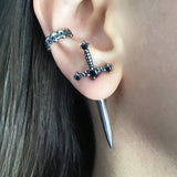 Gothic Kinitial Sword Earrings Vintage Cool Punk Crystal Ear Jacket Goth Dagger Earrings Jewelry Gift For Women - Stud Earrings