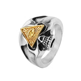 Magic Ring~Gothic Punk Men Stainless Steel Ring Vintage Hip Hop Skull Rings For Men Steampunk Jewelry Accessories 2019 Rings HF522