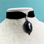 Gothic Vampire Cameo Pendant Choker Velvet Necklace For Women Fashion Pagan Witchcraft Jewelry Girls Gifts Creative Choker 2022 - Necklace