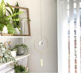 Green Aventurine Crystal Suncatcher, Crystal Point Rainbow Maker, window hanging Wall hanging garden decoration ，Self Care Gift  Wall Decor