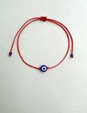 Grey string bracelet Blue evil eye Evil eye bracelet Protection bracelet