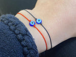 Grey string bracelet Blue evil eye Evil eye bracelet Protection bracelet