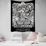 Grim Reaper Demon  Mysterious Tarot Magic Legend Witchcraft Tapestry Aesthetic Wall Hanging Macrame Boho Decor Tapestry  Wall Decor