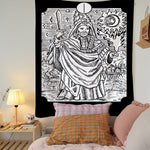 Grim Reaper Demon  Mysterious Tarot Magic Legend Witchcraft Tapestry Aesthetic Wall Hanging Macrame Boho Decor Tapestry  Wall Decor