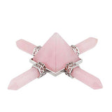 KFT Natural Stone Pyramid 7 Chakra Points Energy Generator Reiki Chakra Healing Crystal Stone Transmitter Jewelry
