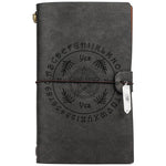 Charka Leather Magic Notebook Rune Natural Crystal Healing Clear quartz Point