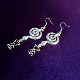 Goth Serpents Earrings Drop Sigil Set Lucifer Satanic Serpent Gothic Vampire Lilith Statement Classical Rock Jewelry Women Gift