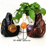 wicca wizard stone crystal sphere base holder home decor