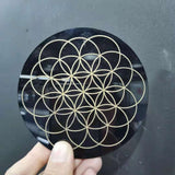 10cm Black acrylic round disk Different patterns slice
