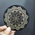10cm Black acrylic round disk Different patterns slice