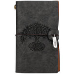 Charka Leather Magic Notebook Rune Natural Crystal Healing Clear quartz Point