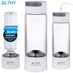 Hydrogen Rich Water Generator Bottle - Glass Cupbody - DuPont SPE &amp; PEM Dual Chamber Maker lonizer - H2 Inhalation device
