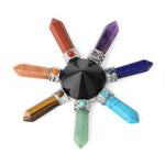 KFT Natural Stone Pyramid 7 Chakra Points Energy Generator Reiki Chakra Healing Crystal Stone Transmitter Jewelry