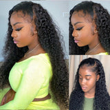 Deep Wave HD Curly Human Hair Brazilian Water Wave Full Lace Front Wig