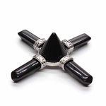KFT Natural Stone Pyramid 7 Chakra Points Energy Generator Reiki Chakra Healing Crystal Stone Transmitter Jewelry
