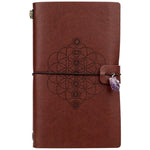 Charka Leather Magic Notebook Rune Natural Crystal Healing Clear quartz Point