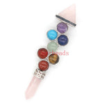 KFT Natural Stone Pyramid 7 Chakra Points Energy Generator Reiki Chakra Healing Crystal Stone Transmitter Jewelry