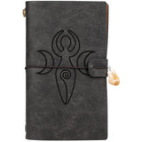 Charka Leather Magic Notebook Rune Natural Crystal Healing Clear quartz Point