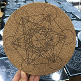 Natural Crystal Reiki Ball Seven Star Matrix Round Plate